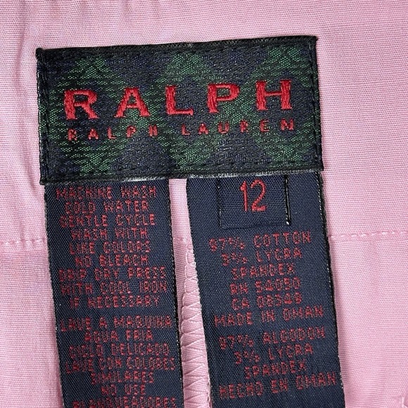 Ralph Lauren Cropped Pants Size 12 Pink Cotton‎ Blend Casual Trousers - Picture 3 of 7